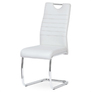 Jídelní židle bílá kožená Autronic DCL-418 WT