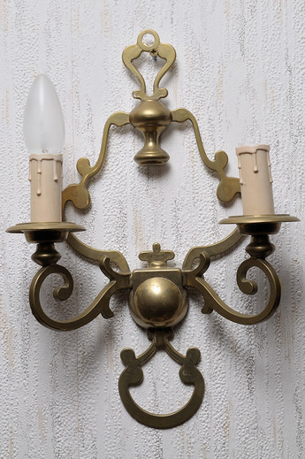 Mosazná lampička dvojče okrasná