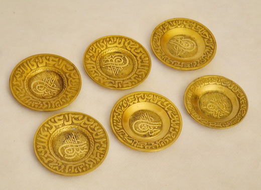 Sada mosazných talířků 6ks