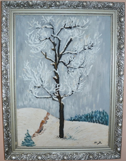 Obraz zasněžený strom