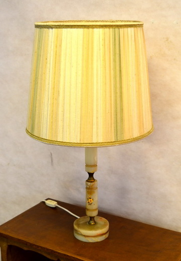 Stolní lampa mramorová mosazná