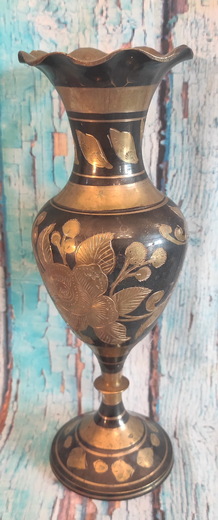 Černá váza mosazná 24cm