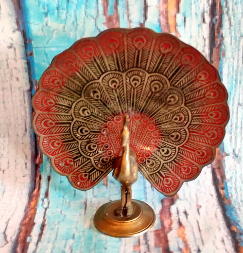 Mosazná soška dekorační Páv