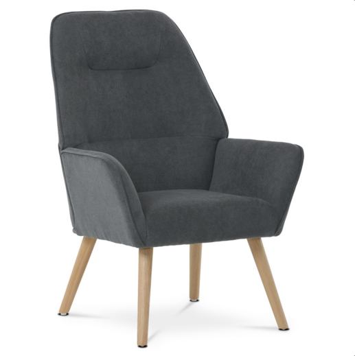 Relaxační křeslo dřevěné šedé masiv Autronic AK-312 GREY2
