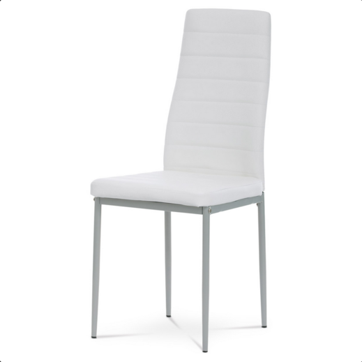 Jídelní židle bílá kožená DCL-377 WT