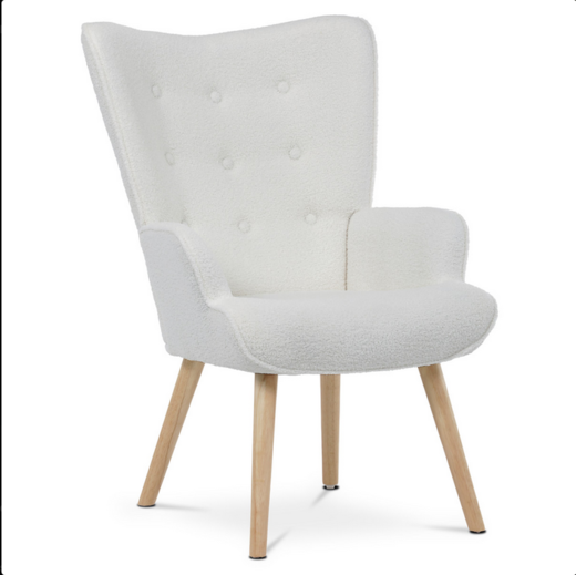 Křeslo ušák bílé Autronic AK-309 WT2