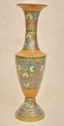Malovaná mosazná váza barevná gravírovaná 29cm