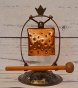 Mosazný měděný zvoneček gong s paličkou