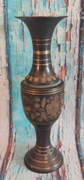 Mosazná černá váza 19cm