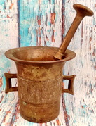 Starožitný mosazný hmoždíř 14cm s tloukem