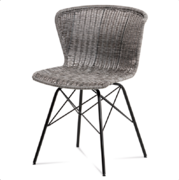 Jídelní židle SF-825 GREY umělý ratan šedý, kov černý