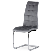 Jídelní židle DCL-424 GREY4 sametová látka šedá, kov chrom