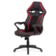 Herní kancelářská židle kožená Autronic KA-G406, červená