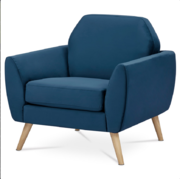 Designové sametové křeslo ASB-013 BLUE modré