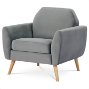 Designové sametové křeslo ASB-013 SIL šedé