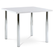 Jídelní stůl 90x90cm Autronic AT-1913B WT chrom/vysoký lesk bílý
